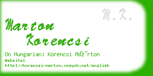 marton korencsi business card